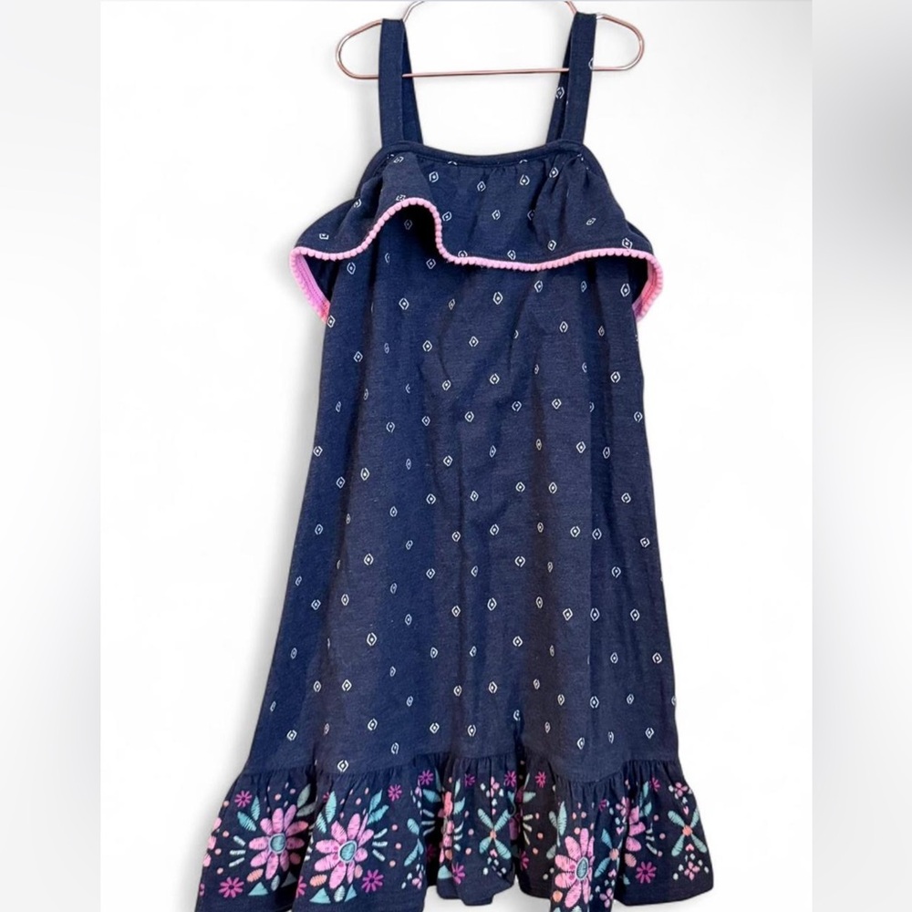 Jumping Beans Girls Size‎ 6 Blue Pink Floral Summer Spring Vacation Dress